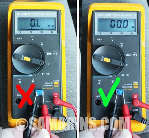 test car fuse with multimeter